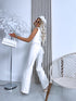 WIDE LEG bikses K603-135 "WHITE LEATHER"